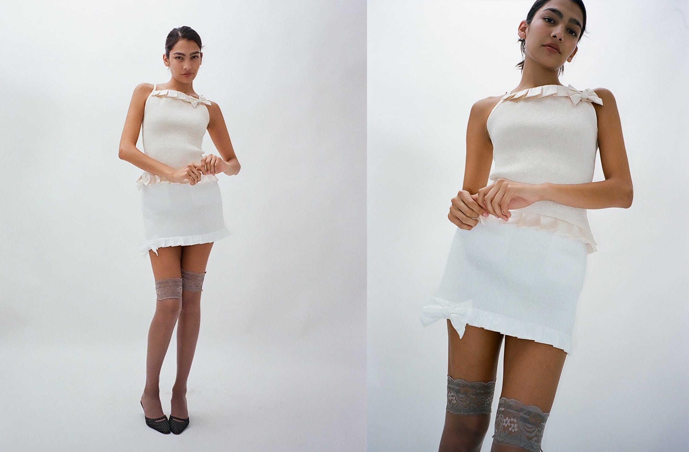 andmary Audrey check mini skirt beige Audrey Mini Skirt | Garmentory