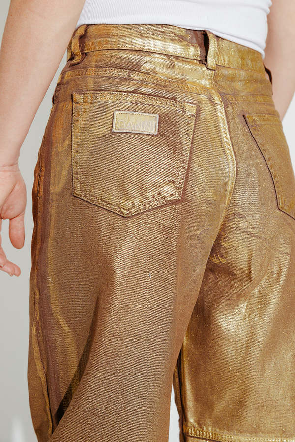 【関税＆送料込み】Ganni Shimmery Foil Stary Jeans Washed Black/Black Shimmery Foil Stary Jeans | GANNI US