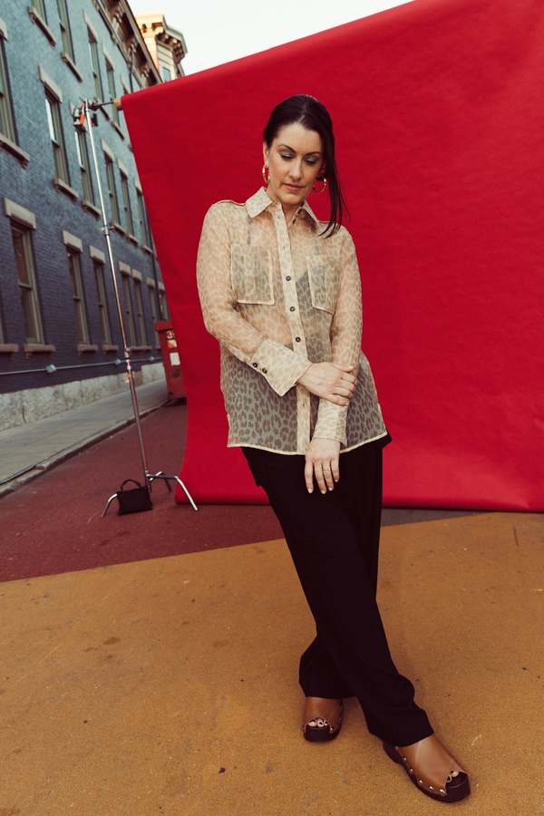 Ganni Organza Shirt - Oyster Gray | Garmentory