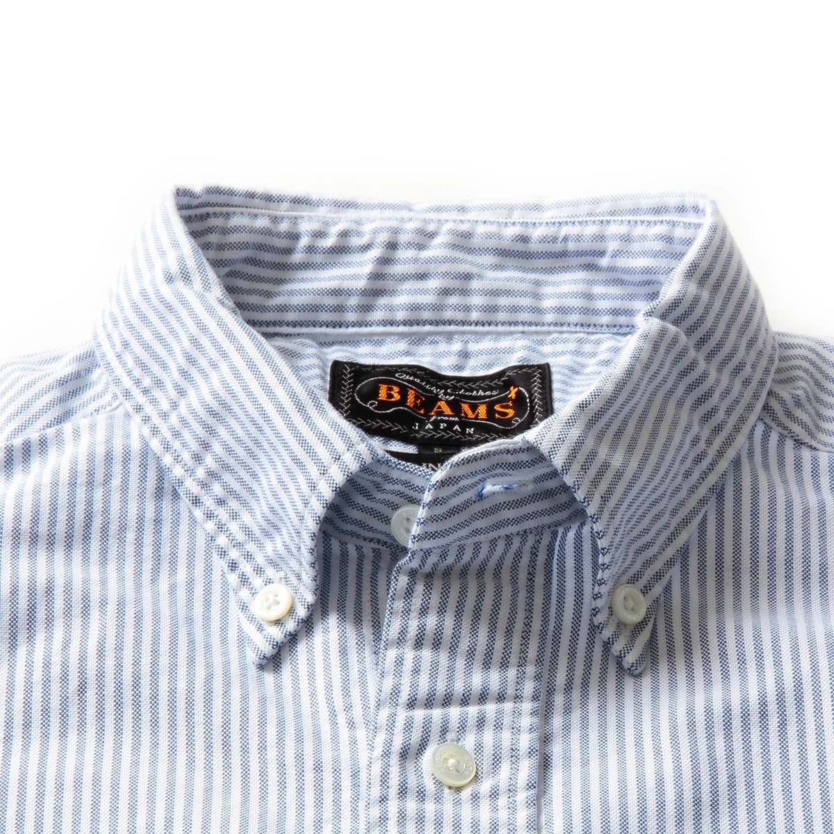 Beams Plus B.D. Oxford Candy Stripe Shirt - Blue - Image 3 of 3