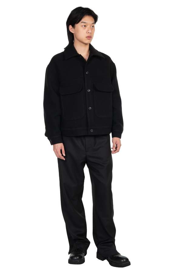 【LOWNN ローン】TAPERED LEG TROUSERS / BLACK Lownn Long Straight Pants - Black | Garmentory