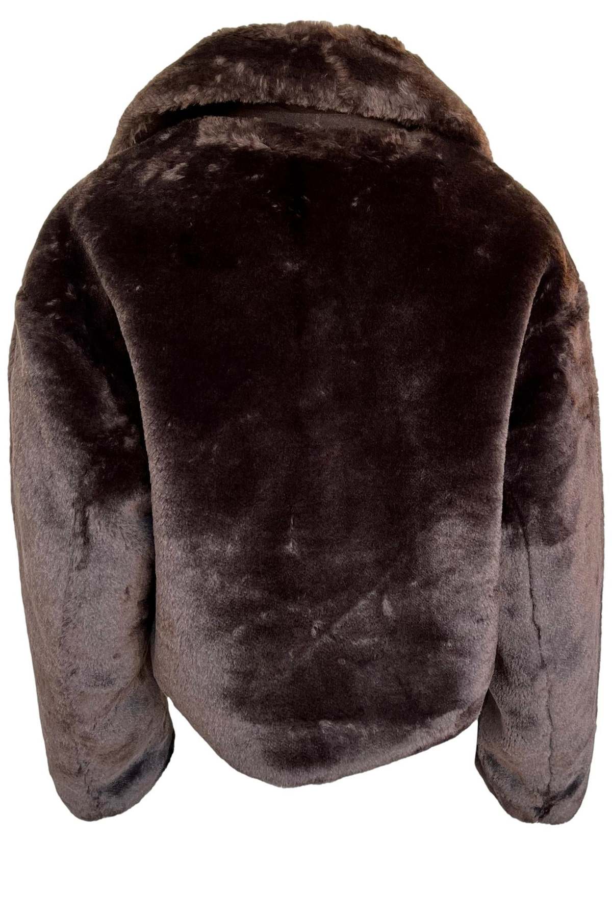 Frame Faux Fur Zip Up Jacket - Brown | Garmentory