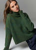 Autumn Cashmere Cropped Chunky Mock W/ Space Dye - Pickle Combo - Thumbnail 1
