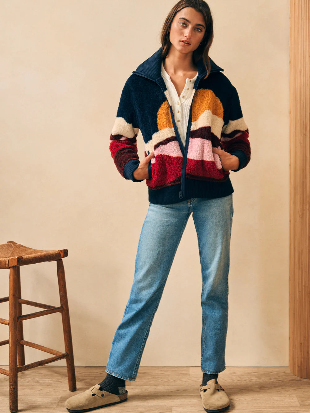 Faherty High Pile Fleece Jacket Mountain Sunset Mountain Sunset