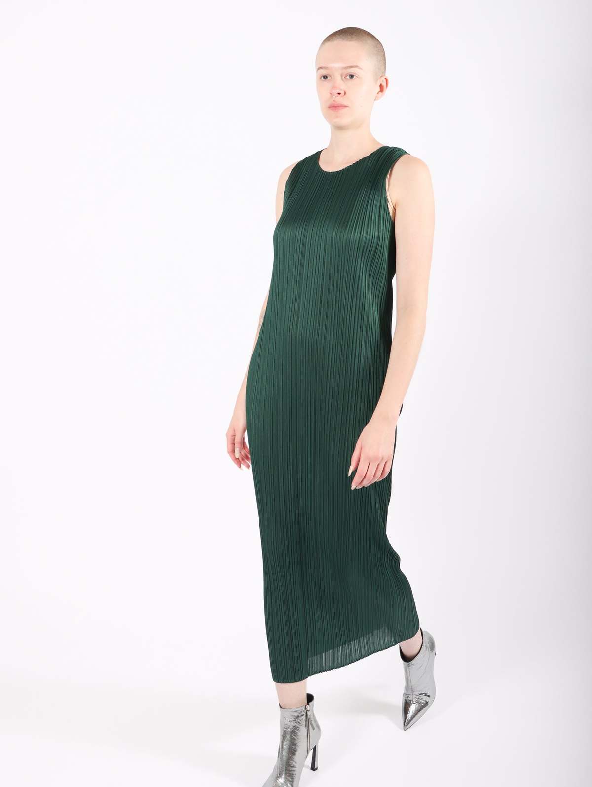 Pleats Please by Issey Miyake New Colorful Basics 3 Dress - Dark Green |  Garmentory