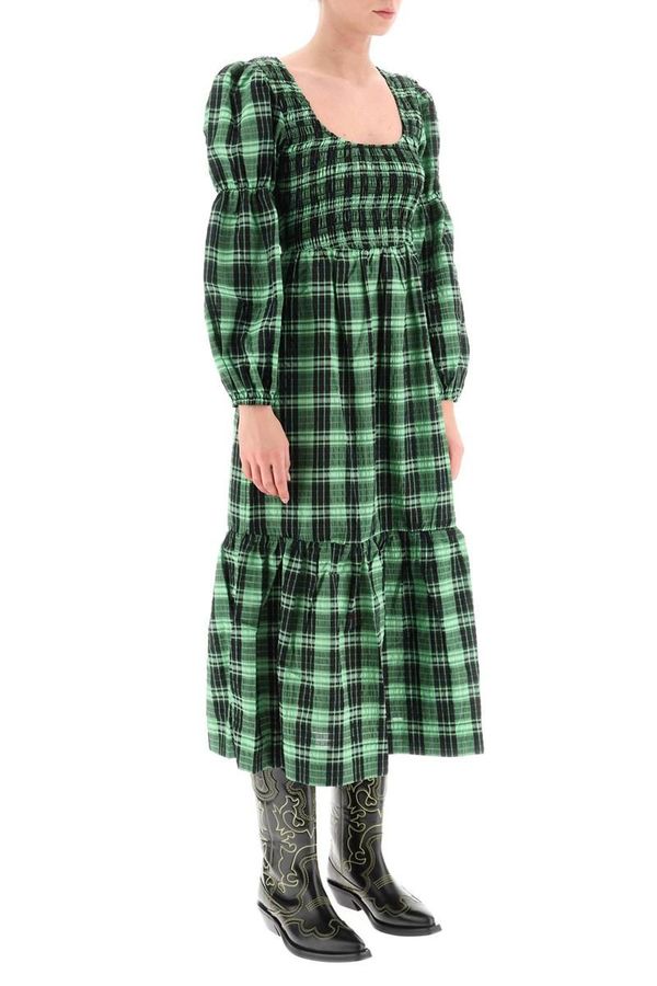 Ganni mini smock dress with ribbons - Multi | Garmentory