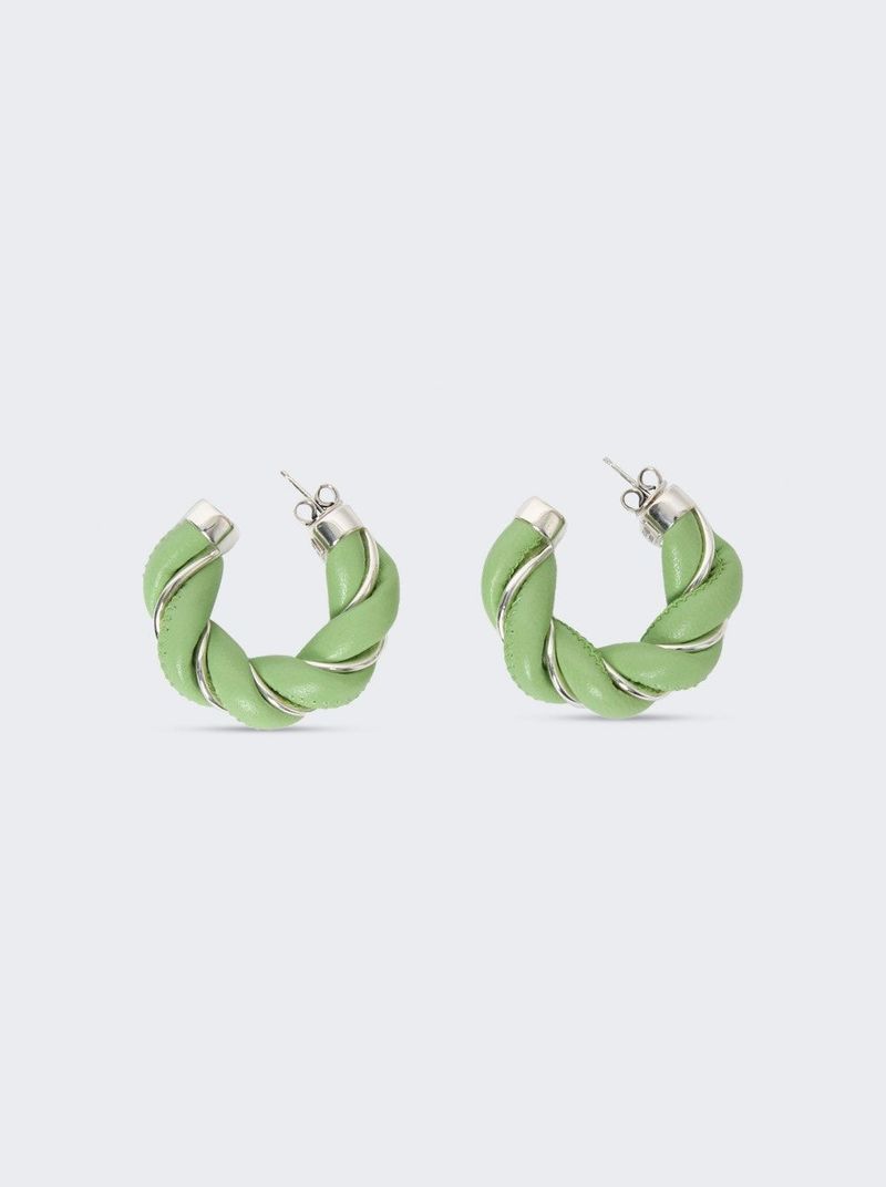 ピアス BOTTEGA VENETA GREEN HOOP EARRINGS BOTTEGA VENETA Twist Hoop Earrings - Pisctachio Green