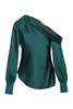 Jonathan Simkhai Alice One Shoulder Top - Emerald - Thumbnail 6