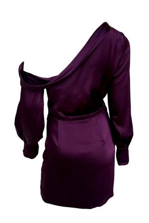 Jonathan Simkhai Cameron One Shoulder Dress - Plum | Garmentory Jonathan Simkhai Cameron One Shoulder Dress - Plum | Garmentory