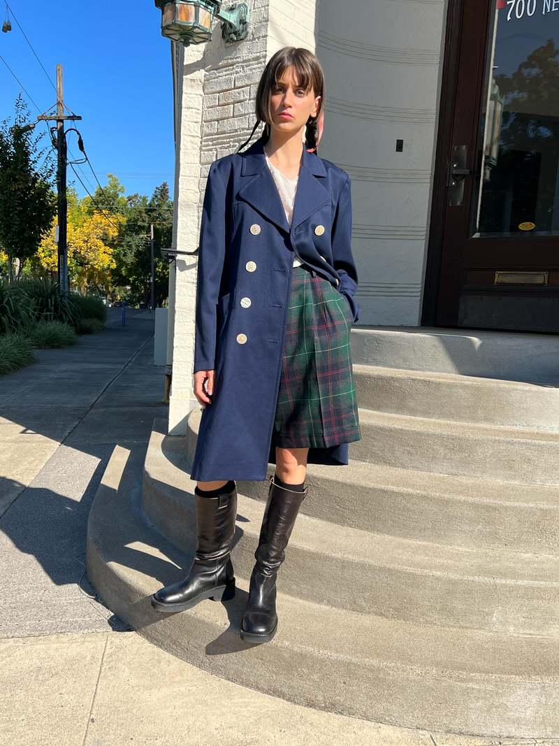 Vintage Yves Saint Laurent Wool Peacoat - Navy | Garmentory