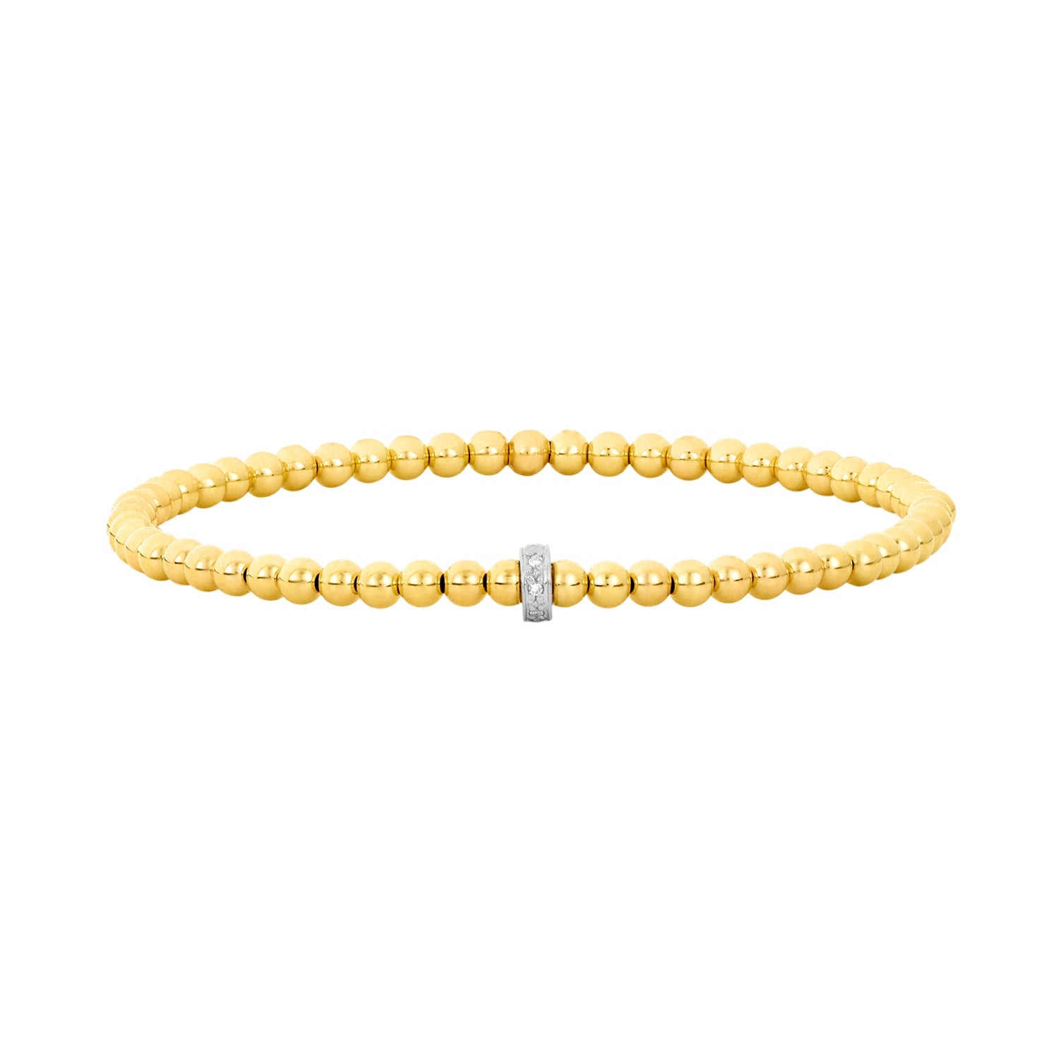 Karen Lazar 3mm Signature Bracelet 14K/Diamond Rondelle Garmentory