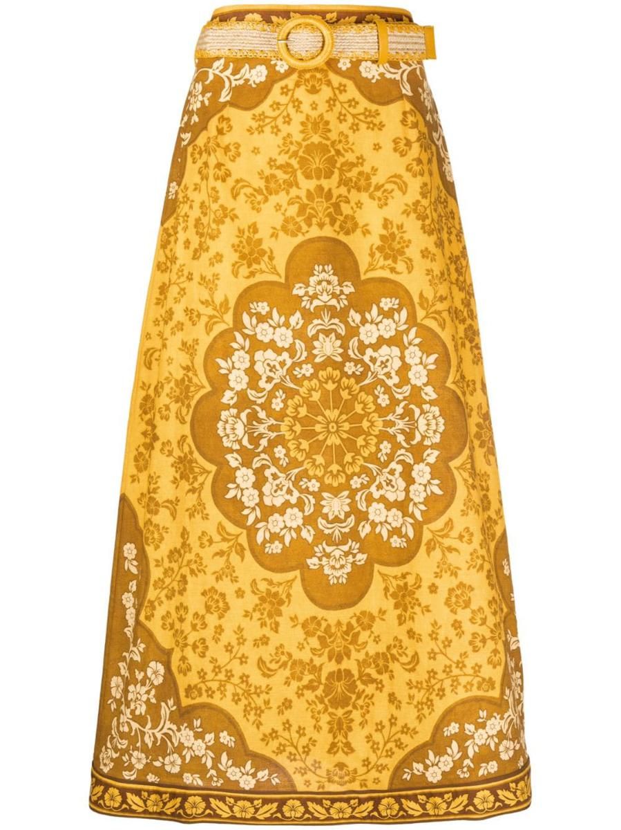 ワンピース ZIMMERMANN Women Mid Skirts 4235YSS254CREAM MULTI Beige Zimmermann Tiered Pleated Lace Midi Skirt In Cream | ModeSens