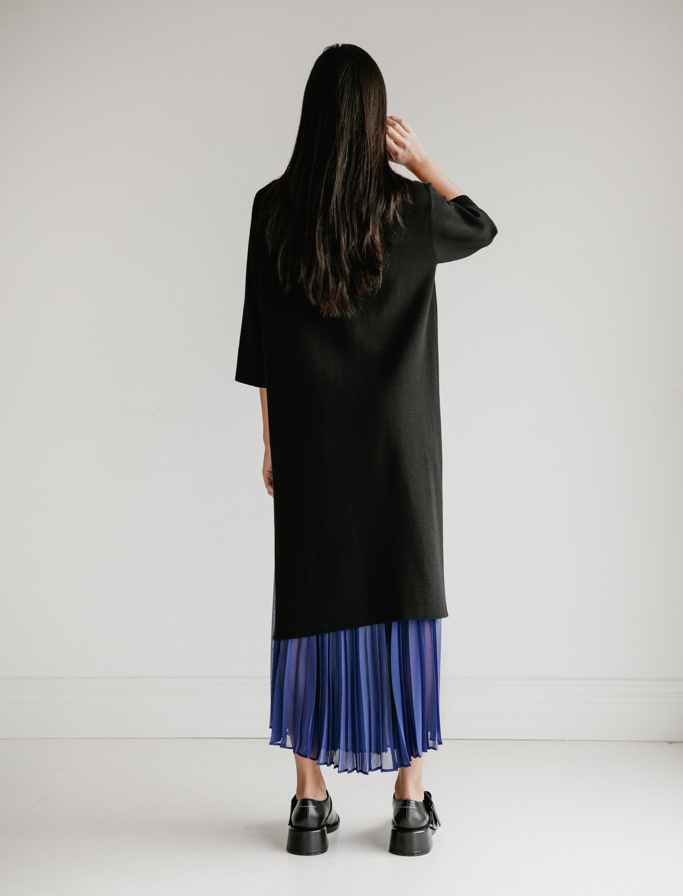 Ys by Yohji Yamamoto Cut Away Layered Knit Dress | Garmentory