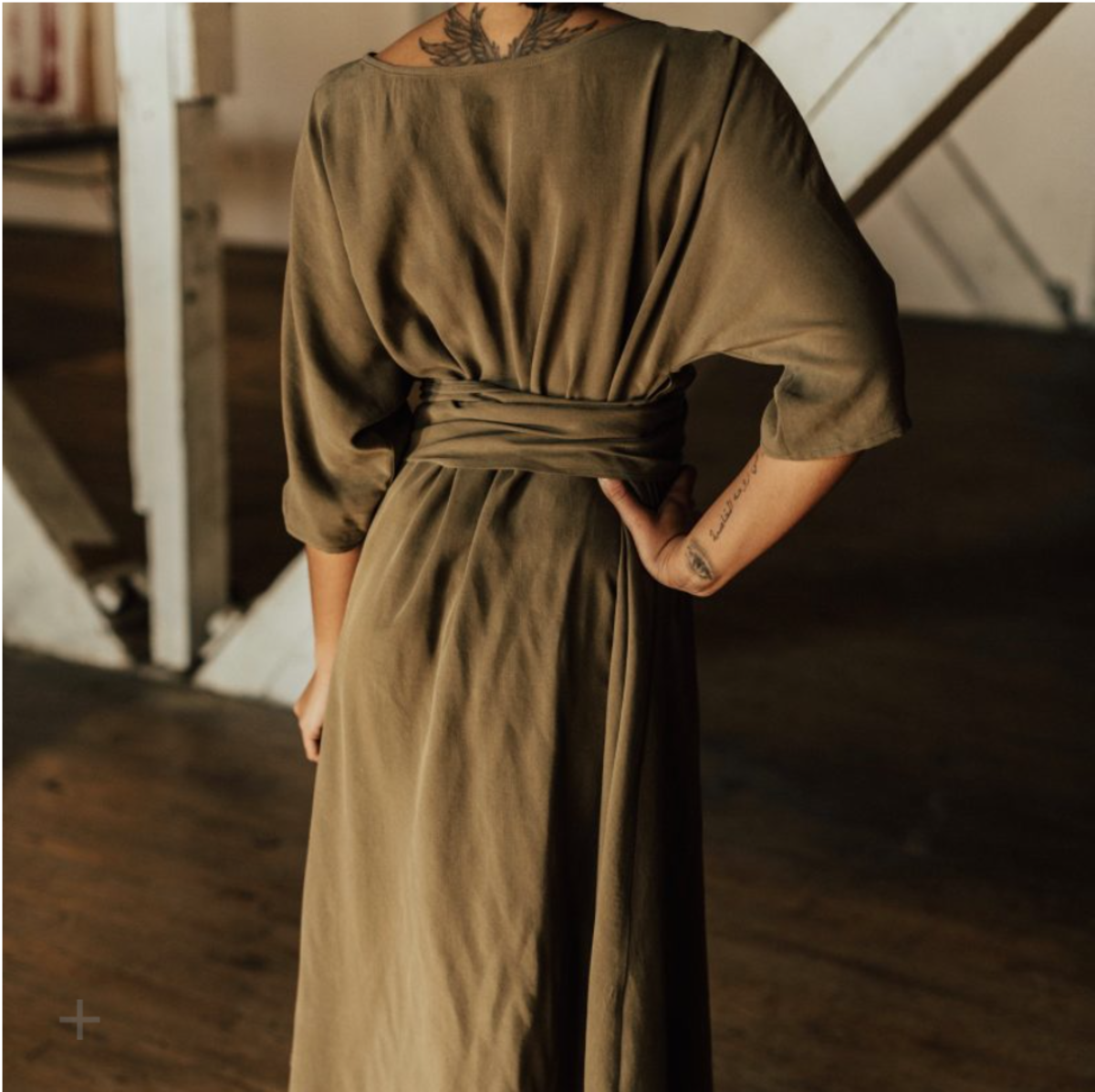 hackwith design house reversible wrap dress Hackwith Design House Reversible Wrap Dress - Olive