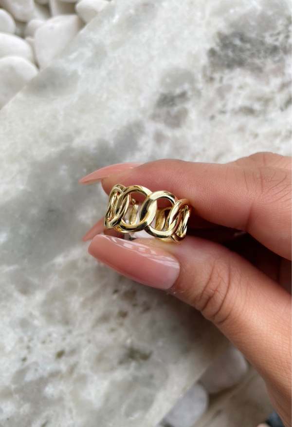 Ss Jewelry Chain Link Ring 14k Gold Vermeil Garmentory