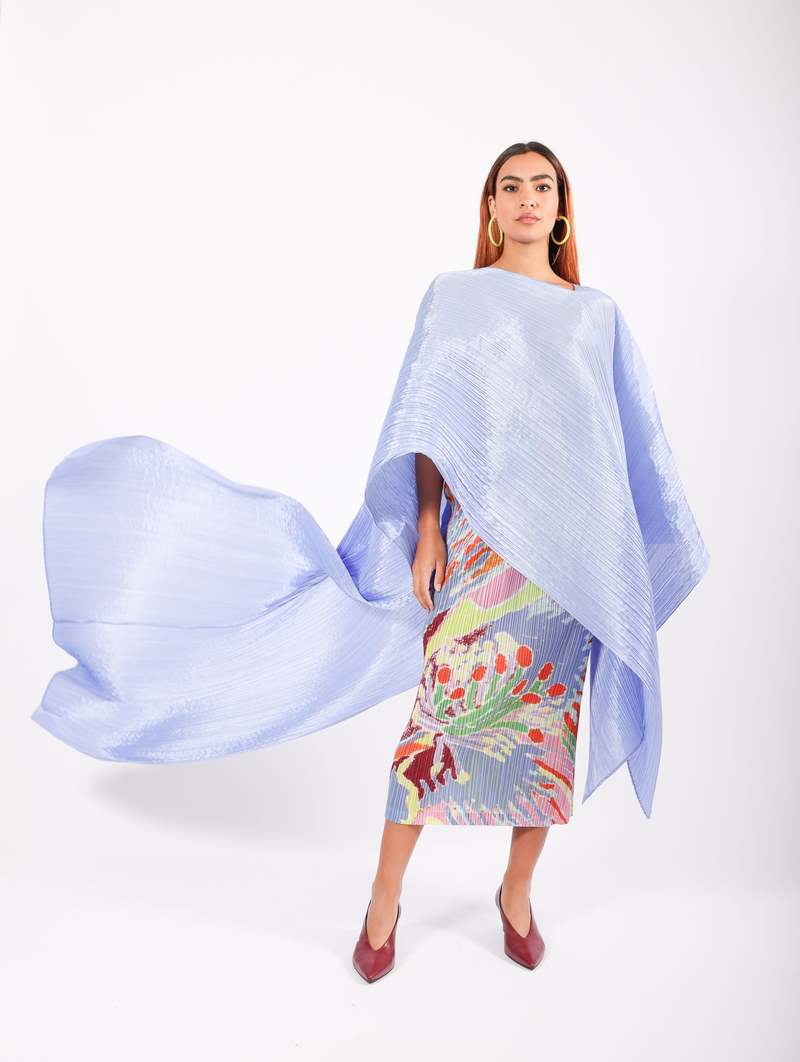 Pleats Please by Issey Miyake Colorful Madame T - Light Blue