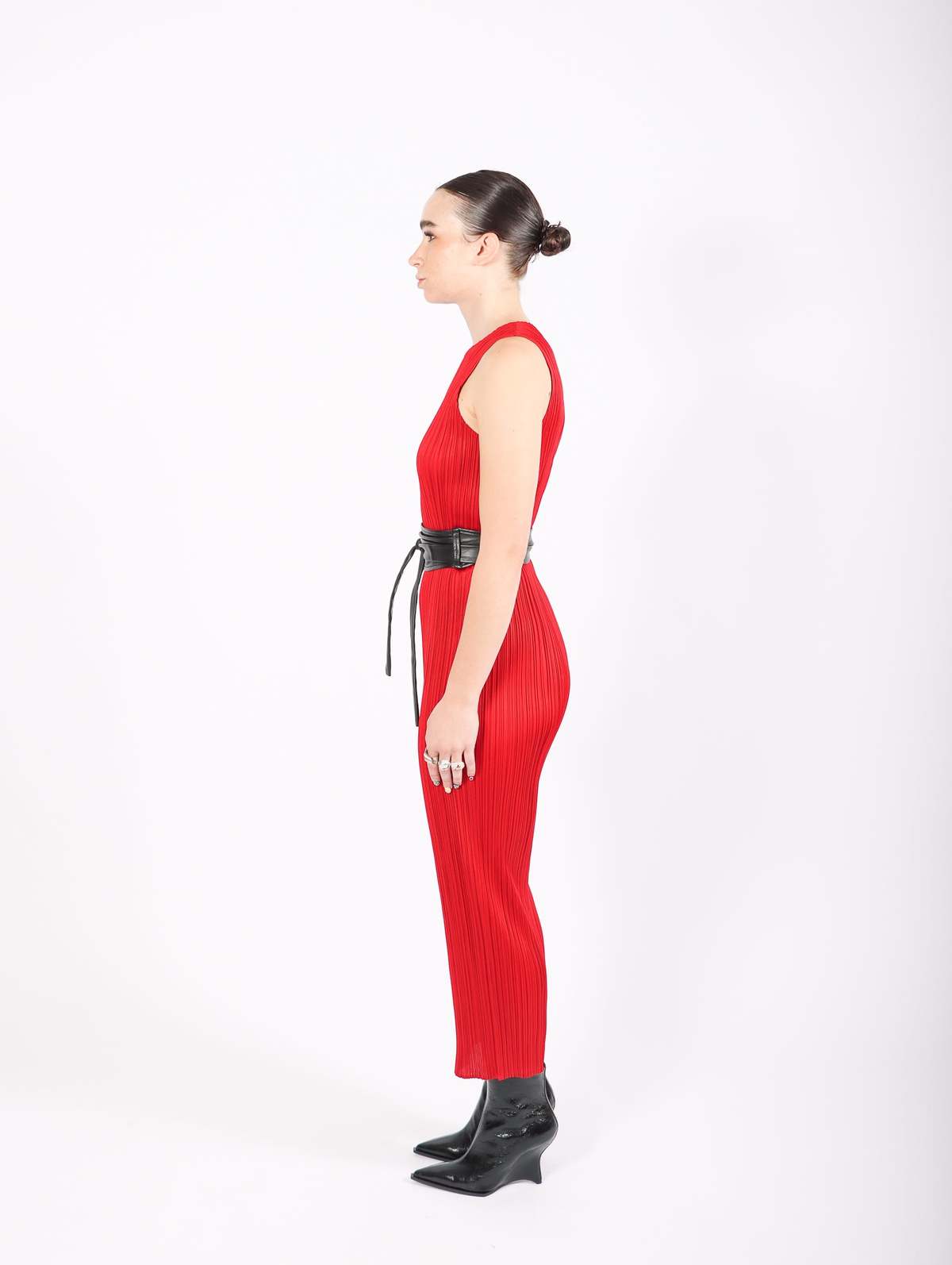 PLEATS PLEASE ISSEY MIYAKE レッド　サイズ3 Pleats Please by Issey Miyake New Colorful Basics 3 Dress