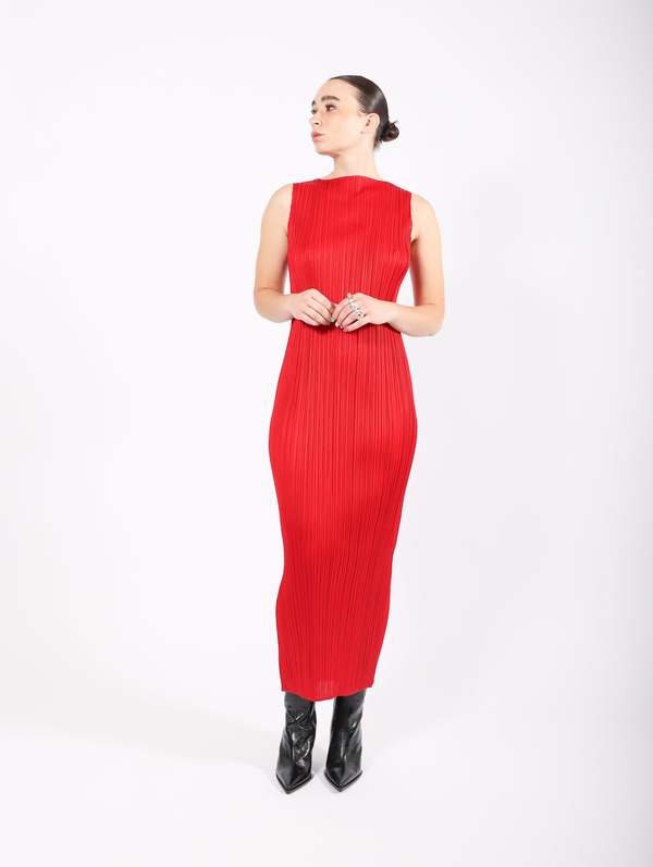 Pleats Please by Issey Miyake New Colorful Basics 3 Dress - Red