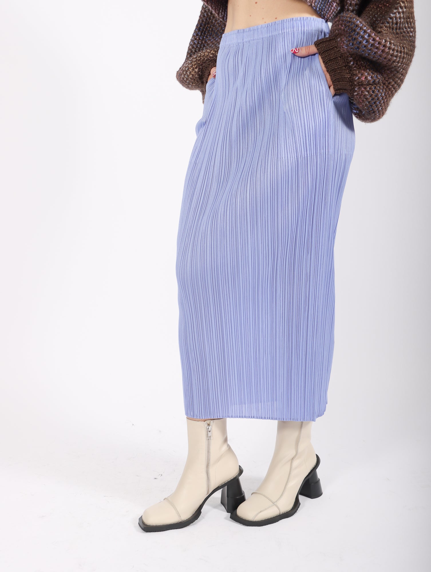 New Colorful Basics 3 Skirt in Light Blue by Pleats Please Issey