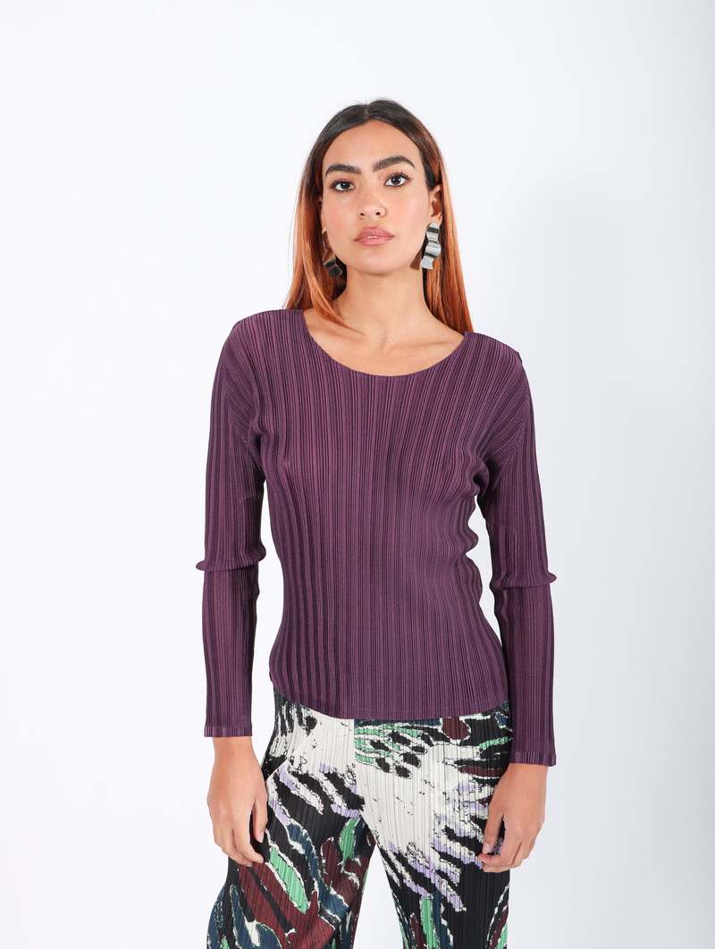 プリーツプリーズRIB PLEATS BORDEAUX