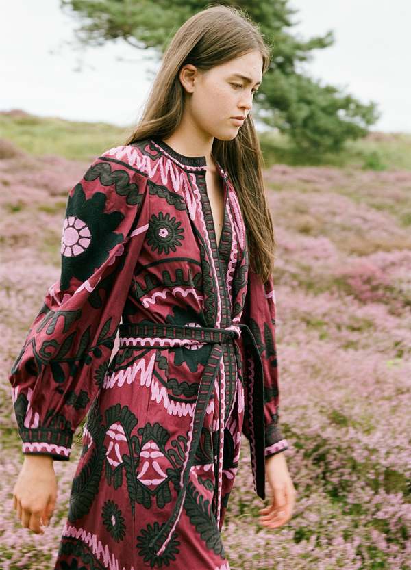 ワンピース Sea New York Charlough S/S Dress Magenta Sea NY Charlough Caftan - Magenta/Green | Garmentory
