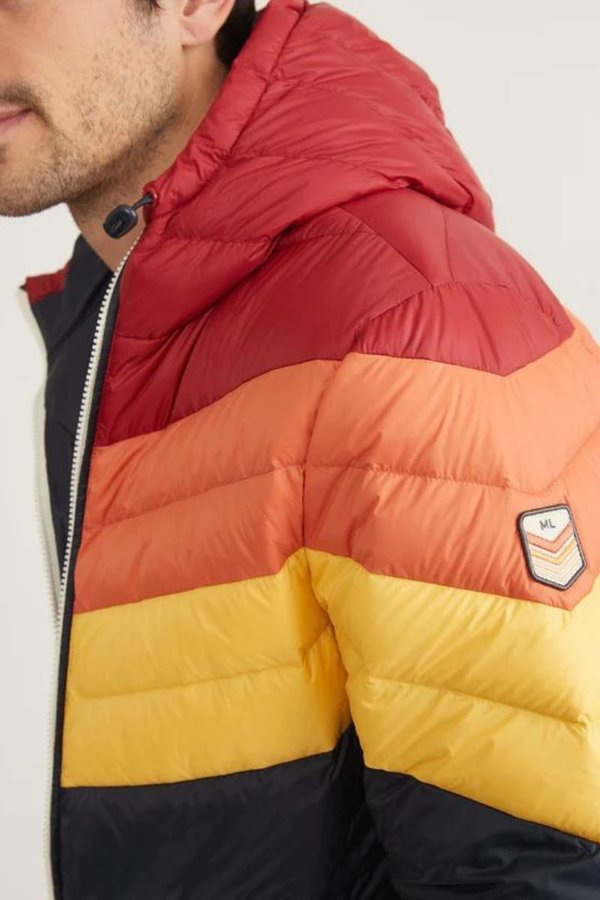 Gilet Déperlant Marine Layer Archive Andes Down Puffer – Homme Taille M – Colorblock Navy
