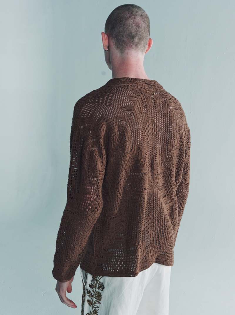 BODE Overdye Crochet Shirt - Brown | Garmentory 