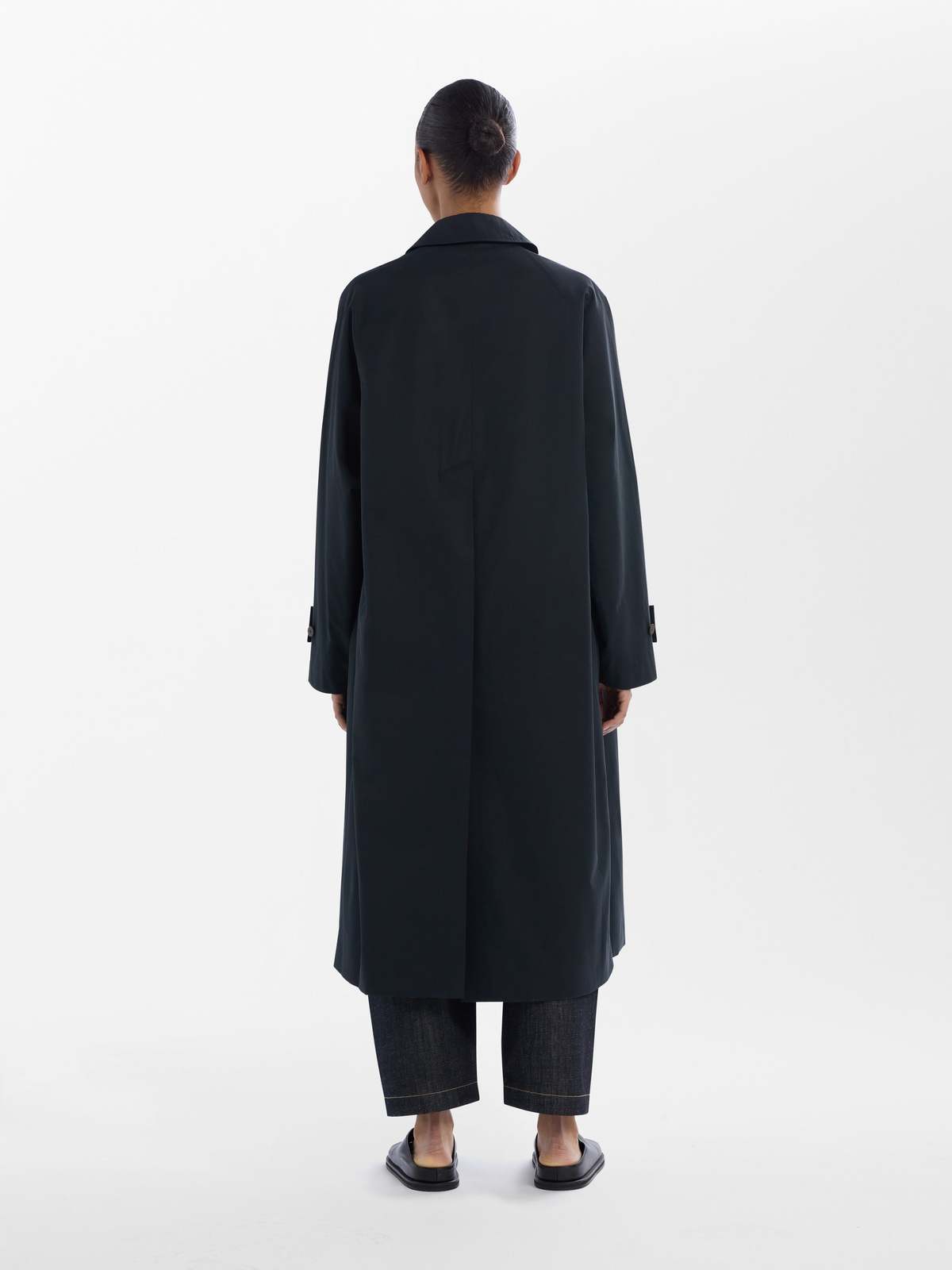 STUDIO NICHOLSON｜COATS (HOLIN SNW MAC COAT DARK NAVY (1 Holin Coat in Dark Navy | Trench Coat | Studio Nicholson