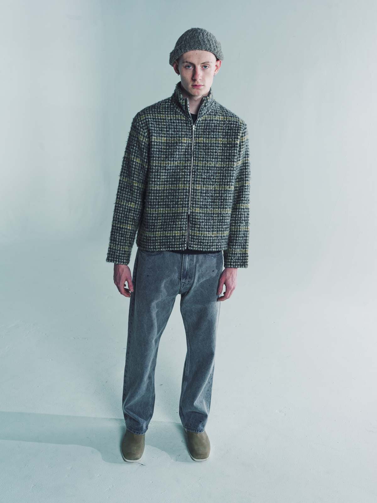 トップス OUR LEGACY SHRUNKEN FULLZIP POLO 44 Our Legacy - Shrunken Fullzip Polo Prenzlauer Houndstooth
