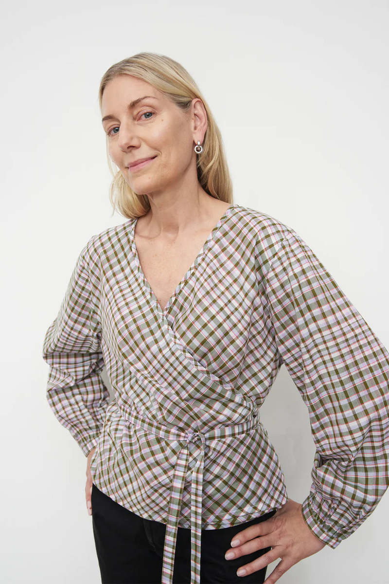 Kowtow Ana Wrap Top - Optic Check