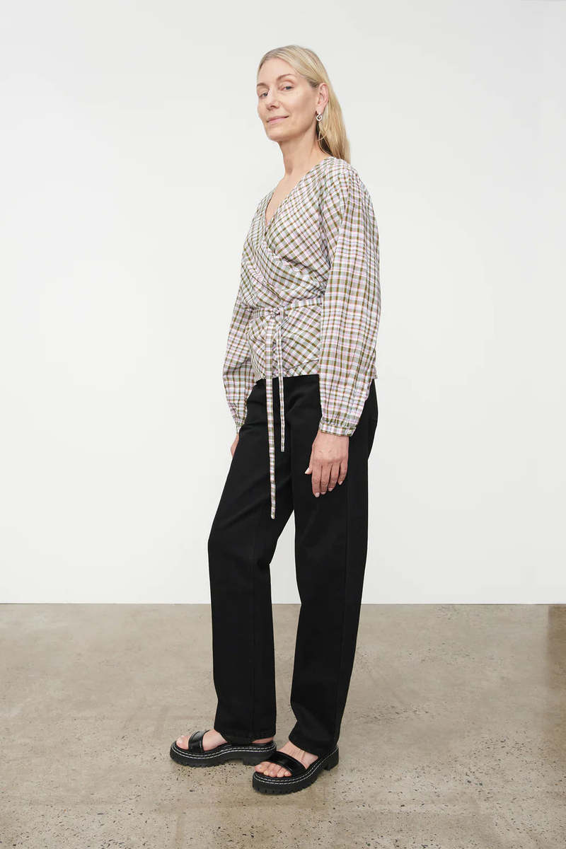 Kowtow Ana Wrap Top - Optic Check