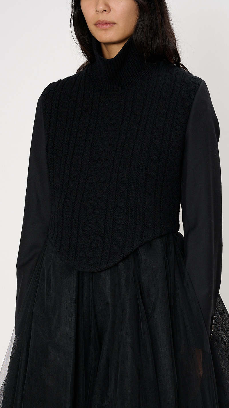 Noir Kei Ninomiya Cable Bustier Dress - Black | Garmentory