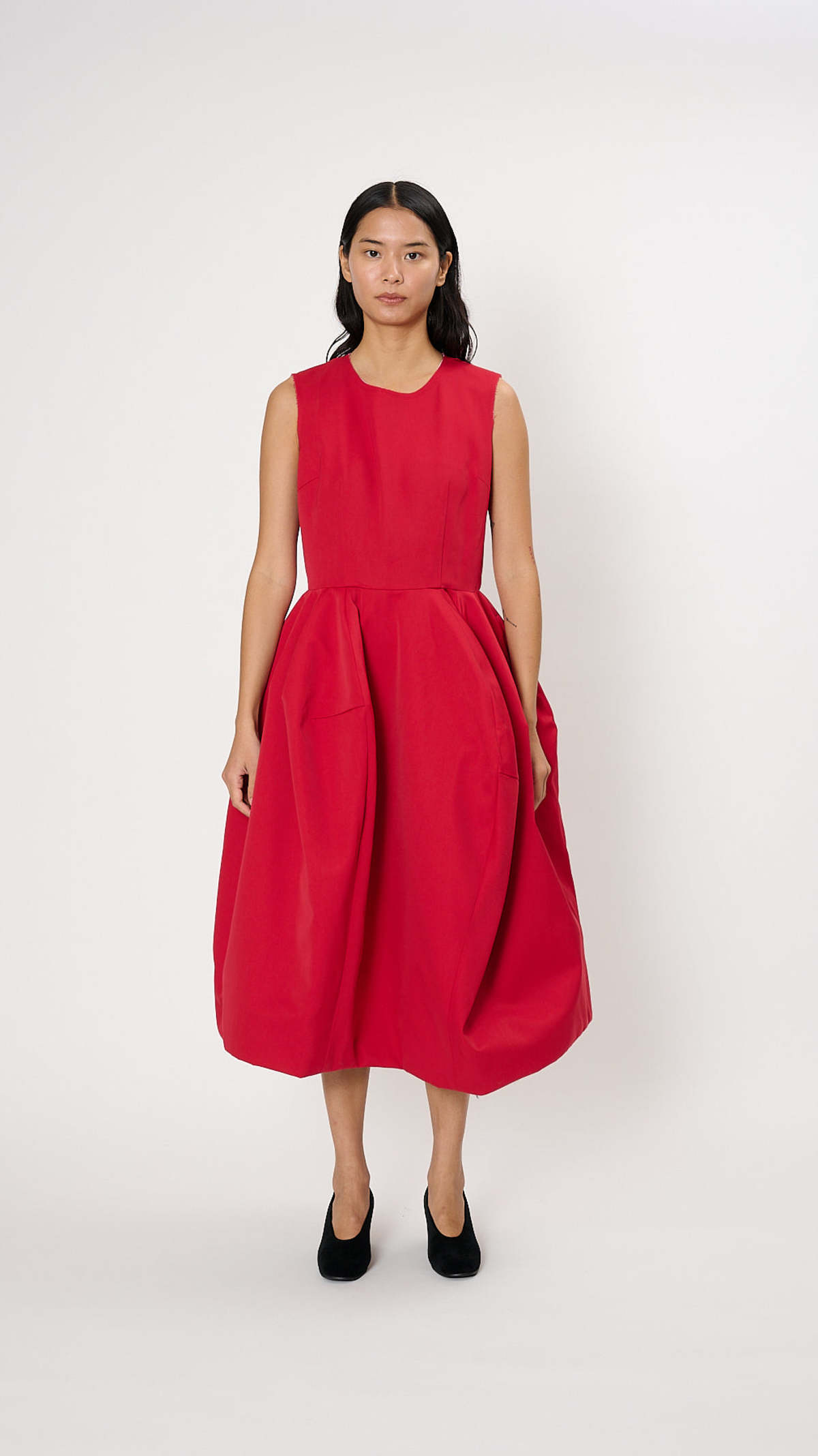 Tulip-Pleat-Dress-in-Scarlet-