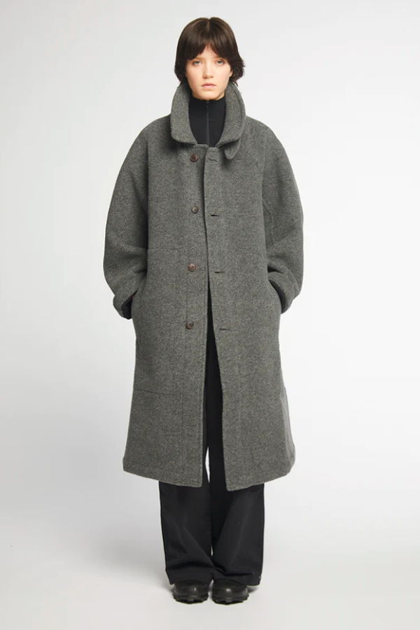 Girls of Dust Reversible Doppio Nippy Army Trench - Grey/Black