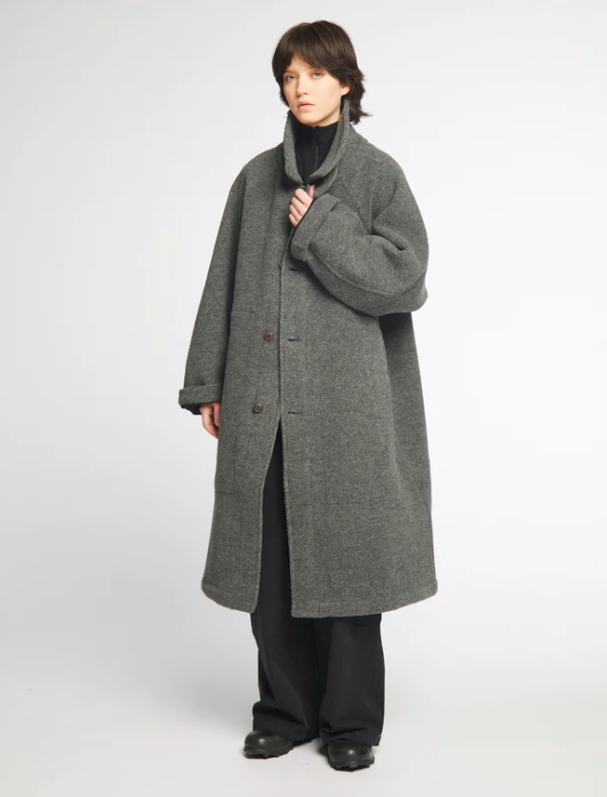 Girls of Dust Reversible Doppio Nippy Army Trench - Grey/Black - Image 2 of 8