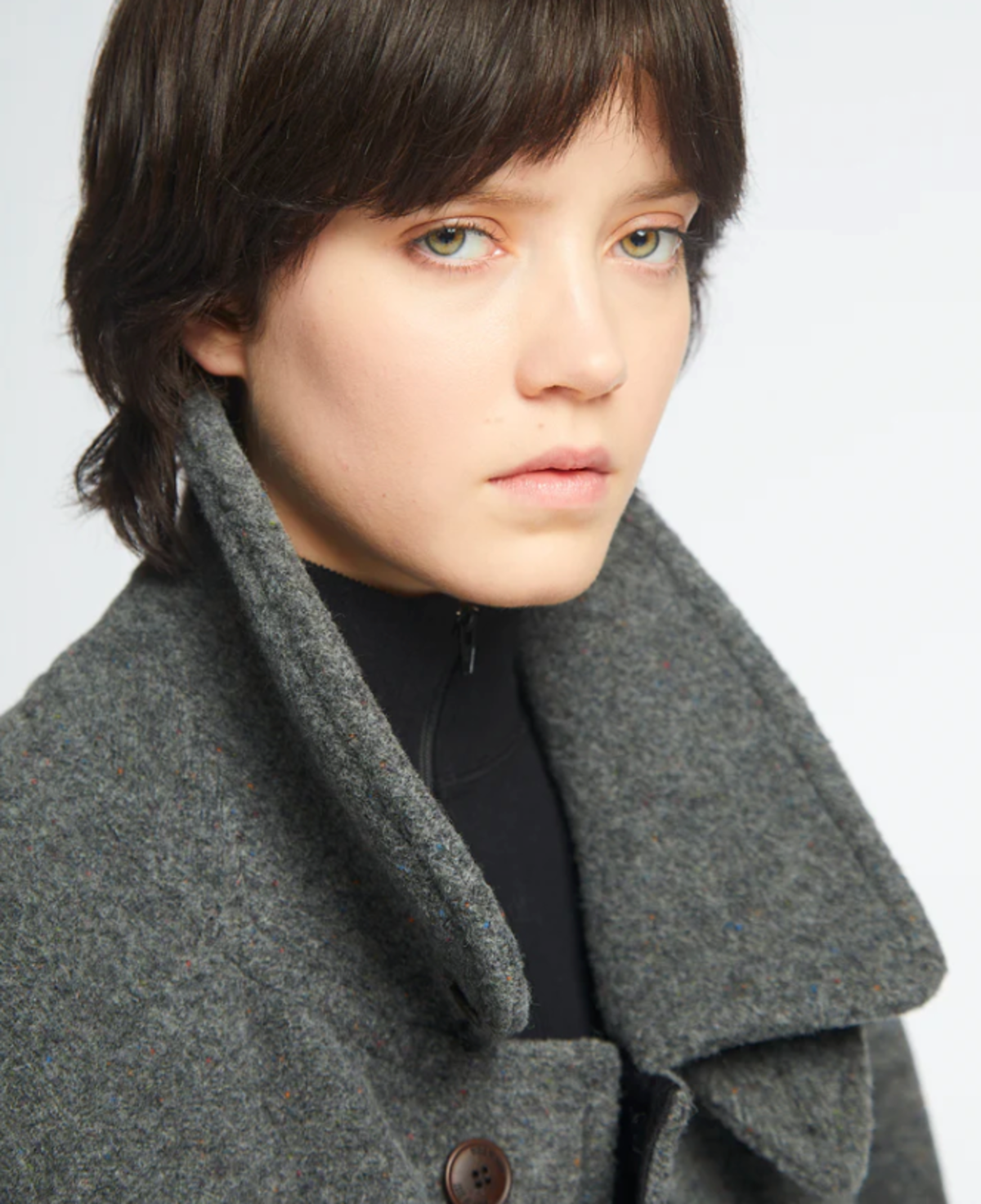 Girls of Dust Reversible Doppio Nippy Army Trench - Grey/Black - Image 3 of 8