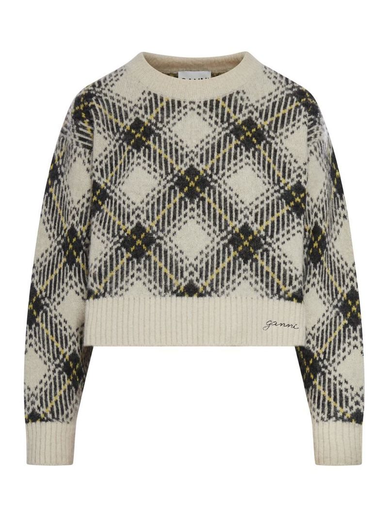 Ganni Pullover Sweater Egret Garmentory