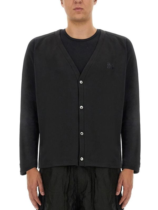 Needles V-NECK CARDIGAN - Black | Garmentory