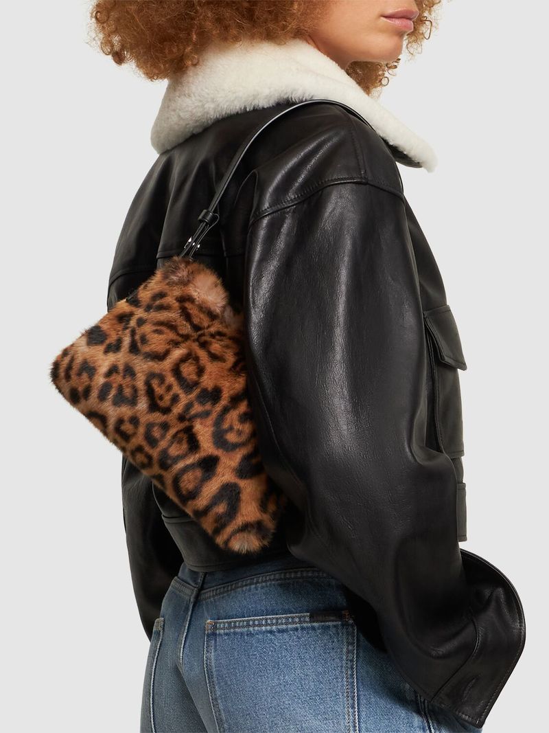 【SIMONMILLER】Cheetah Faux Fur Mini Puffin Bag SIMONMILLER Puffin Mini Cheetah Faux Fur Shoulder Bag