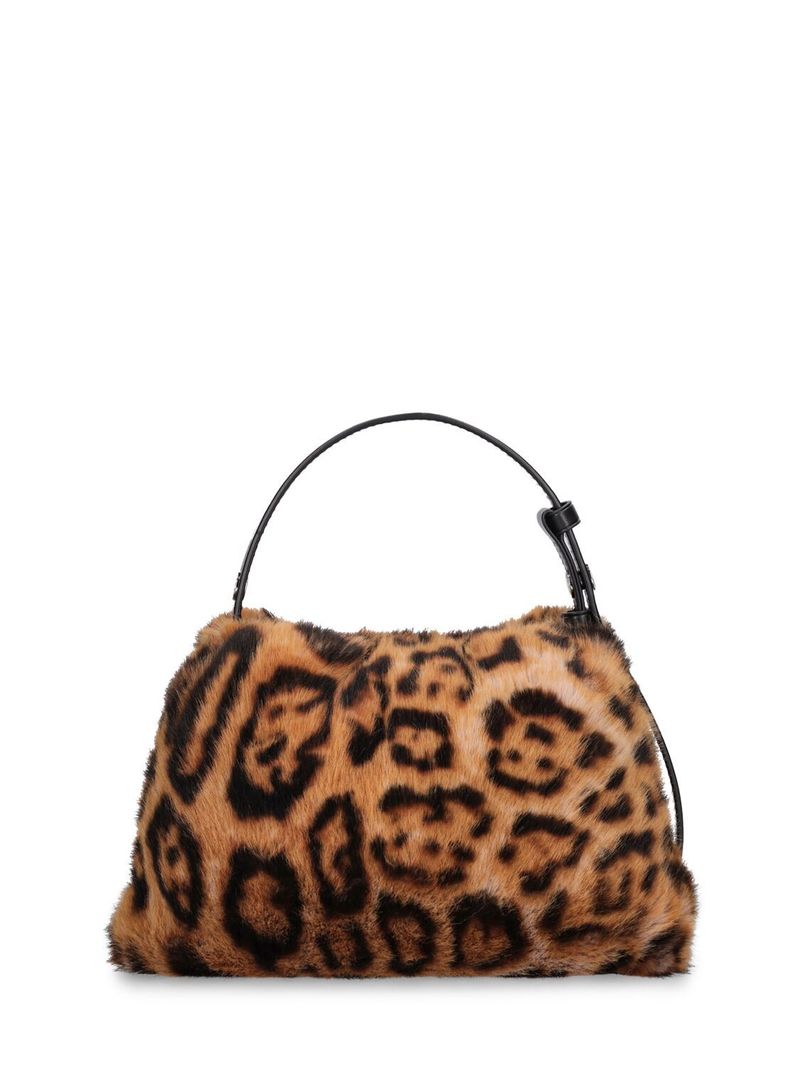 Simon Miller Mini Puffin Leo Print Faux Fur Bag - Cheetah