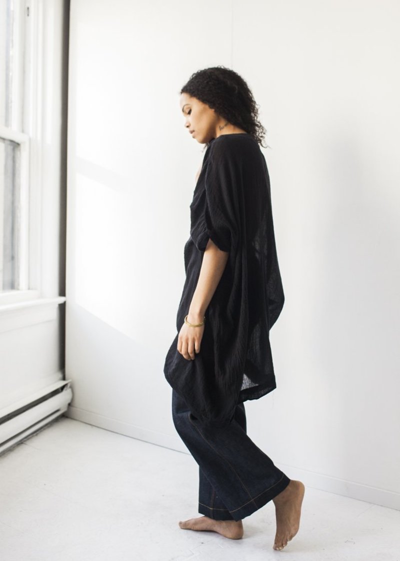 Uzi Gauze Dress in Black