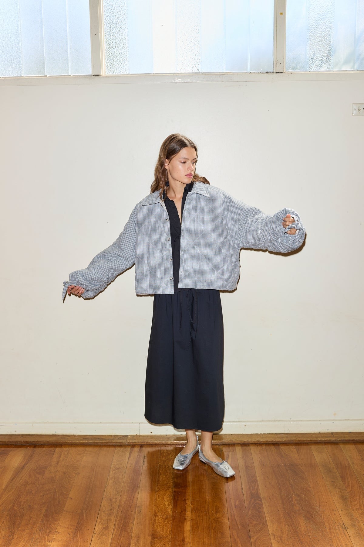 Deiji Studios COLLARED QUILT COAT - FIELD CHECK | Garmentory