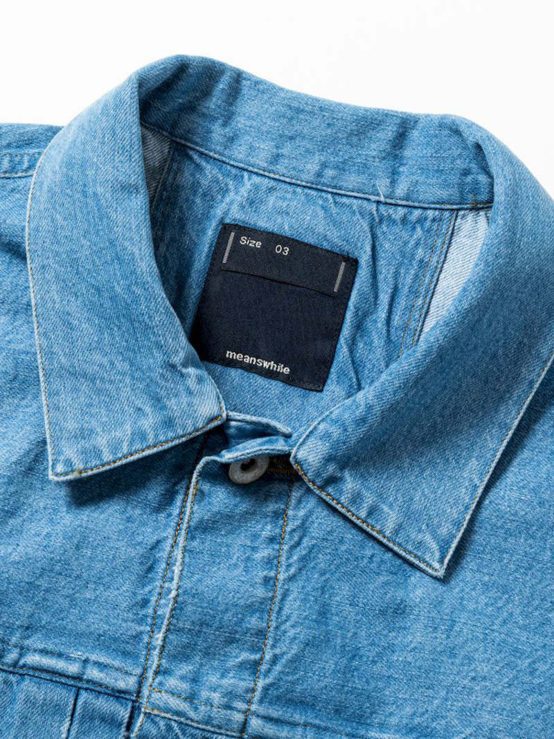 Meanswhile Fade Denim Pleated Sleeve Blouse - Indigo | Garmentory