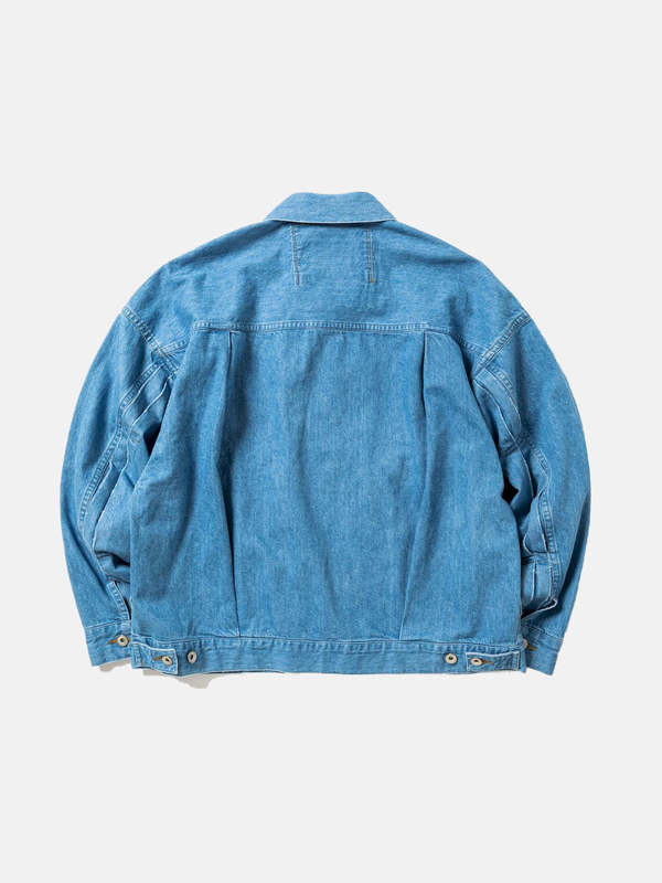 meanswhile / Fade Denim Pleated Sleeve Blouse/3/コットン/GRY/MW-JKT23208 Meanswhile Fade Denim Pleated Sleeve Blouse - Indigo | Garmentory