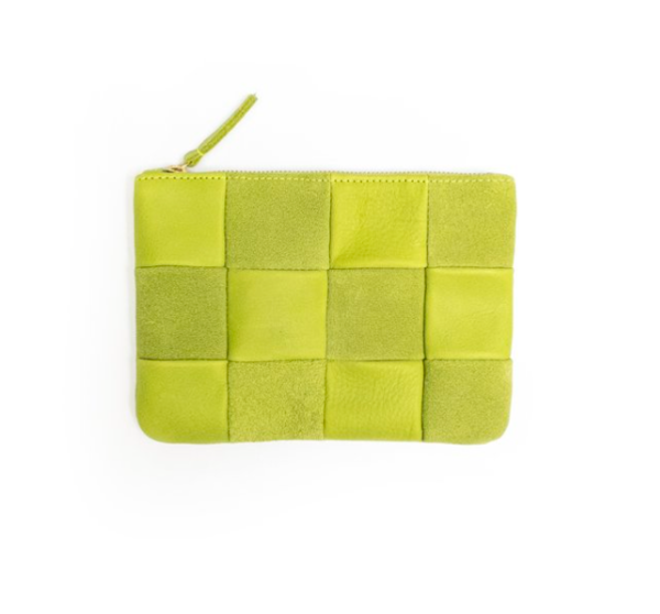 Primecut Leather Pouch - Lime Checkered