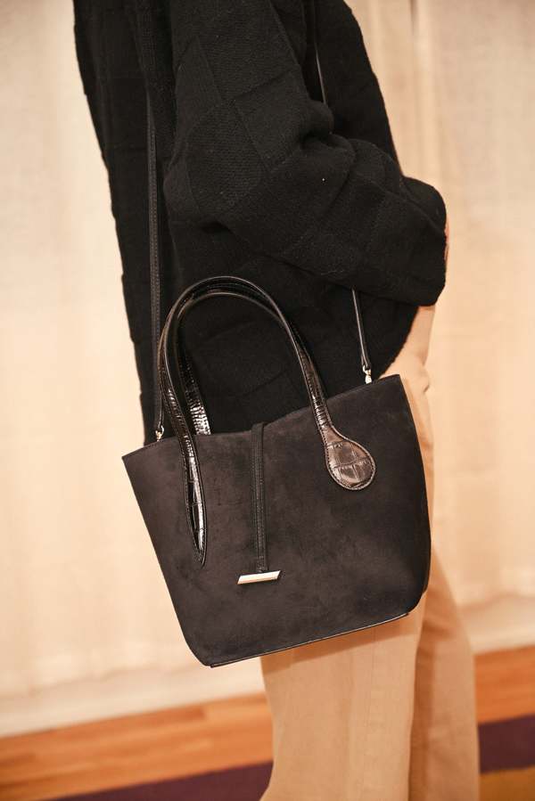 LITTLE LIFFNER◆SPROUT TOTE MINI BLACK CROCHET Sprout Tote Mini Black Crochet - Liffner