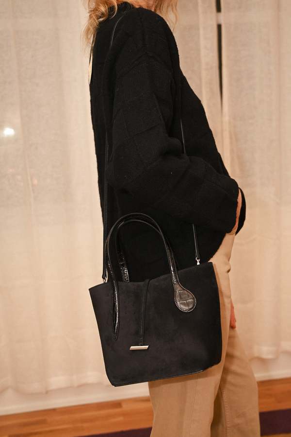 LITTLE LIFFNER◆SPROUT TOTE MINI BLACK CROCHET Sprout Tote Mini Black Crochet - Liffner