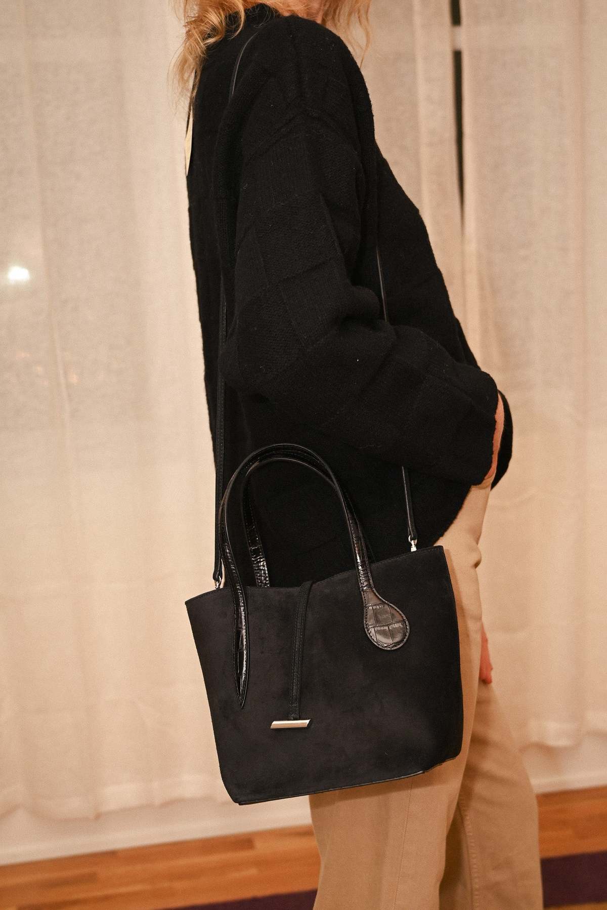 LITTLE LIFFNER◆SPROUT TOTE MINI BLACK CROCHET Sprout Tote Mini Black Crochet - 40% off | Parallel