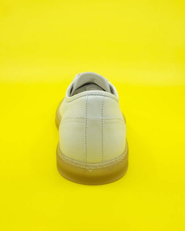 Lemaire Cow Leather Linoleum Basic Laced Up Trainers - Clay White