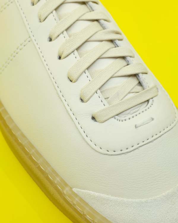 Lemaire Cow Leather Linoleum Basic Laced Up Trainers - Clay White